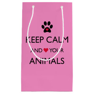"Keep Calm and LOVE Your Animals” Small Gift Bag
