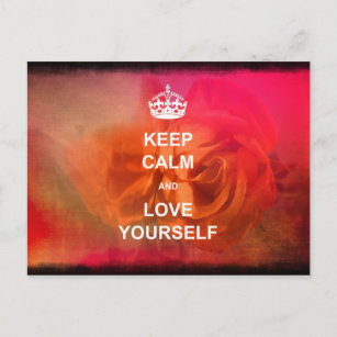 Keep calm and love yourself postcard