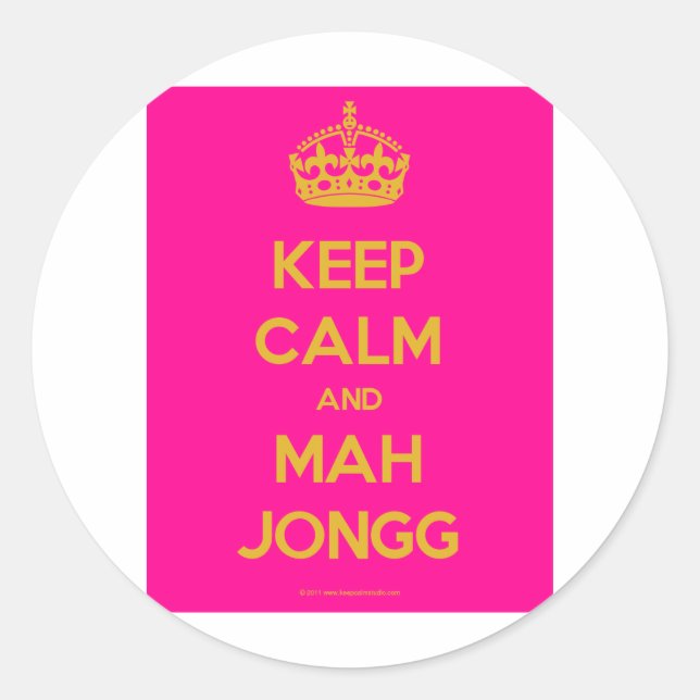 Keep-Calm-And-Mah-Jongg.pdf Classic Round Sticker (Front)