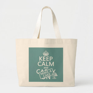 Keep Calm and Make a Cake Large Tote Bag