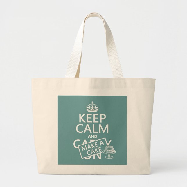 Keep Calm and Make a Cake Large Tote Bag (Front)