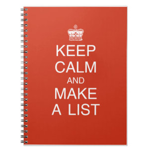 Keep Calm and Make a List notebook