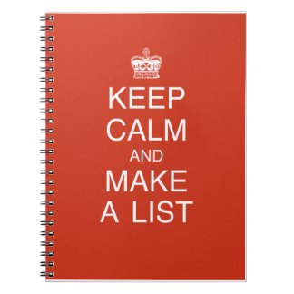 Keep Calm and Make a List notebook