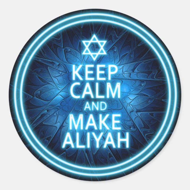 Keep Calm And Make Aliyah Classic Round Sticker (Front)