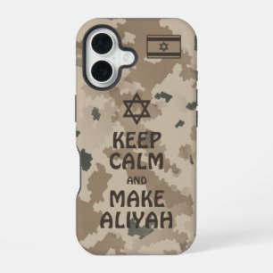 Keep Calm And Make Aliyah - Desert iPhone 16 Case