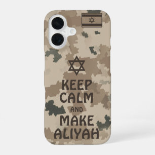 Keep Calm And Make Aliyah - Desert iPhone 16 Case