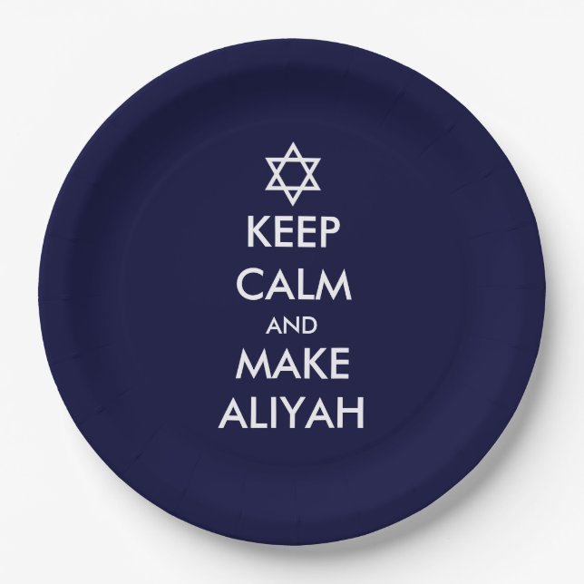 Keep Calm And Make Aliyah Paper Plate (Front)