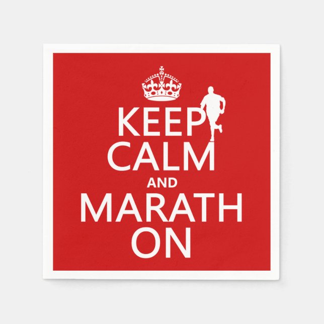 Keep Calm and Marath On Napkin (Front)