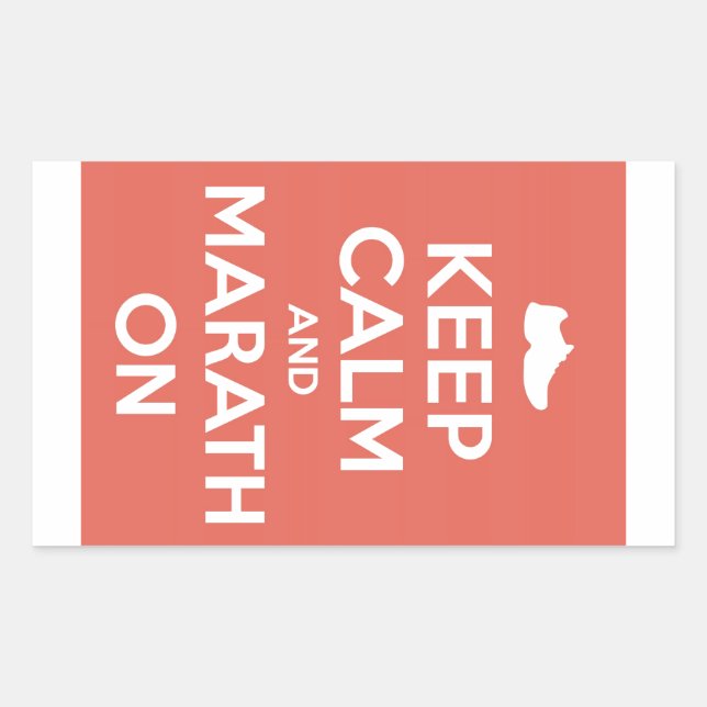 Keep Calm and Marathon Rectangular Sticker (Front)