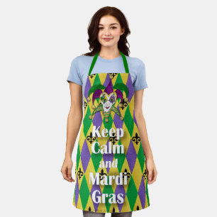 Keep Calm and Mardi Gras Harlequin Apron