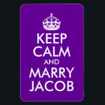 Keep Calm and Marry Jacob Magnet<br><div class="desc">Customisable purple and white wedding parody of a classic design ...  Keep Calm and Marry Jacob.</div>