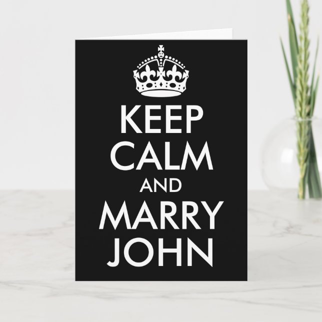 Keep Calm and Marry John Card (Front)