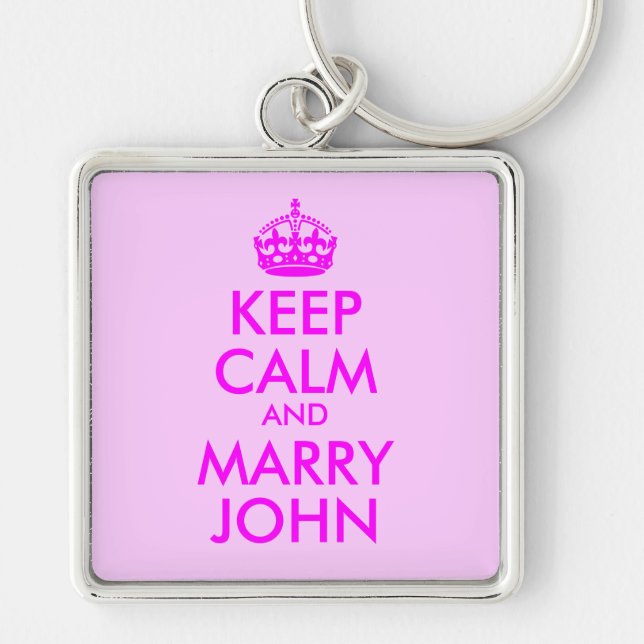 Keep Calm and Marry John Keychain (Front)