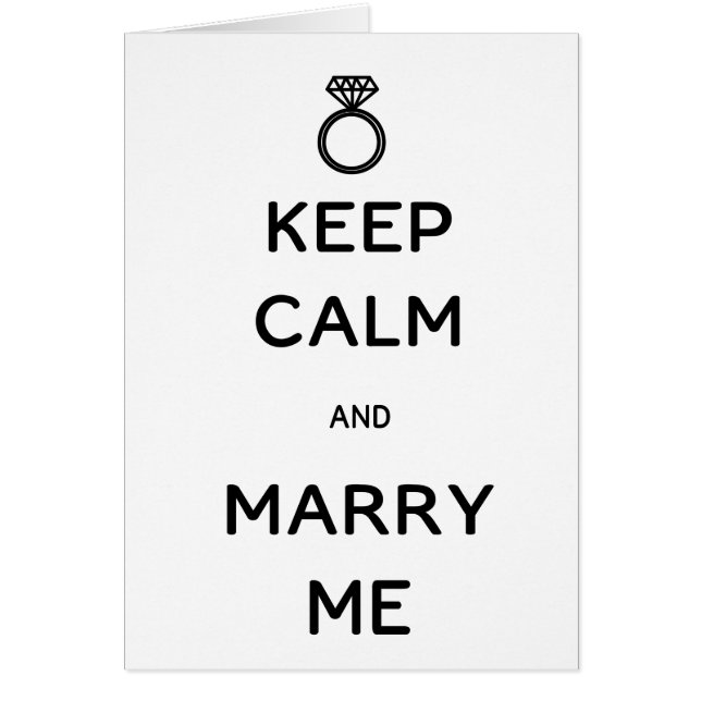 Keep Calm and Marry Me (Front)