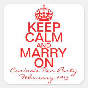 Keep Calm and Marry on Bachelorette stickers