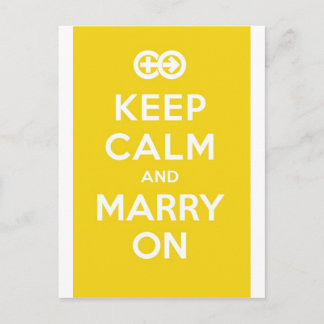 Keep Calm And Marry On Postcard