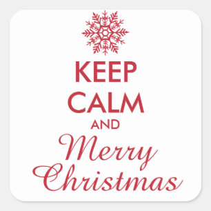 KEEP CALM AND MERRY CHRISTMAS - personalised text Square Sticker
