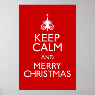 Keep Calm and Merry Christmas Poster