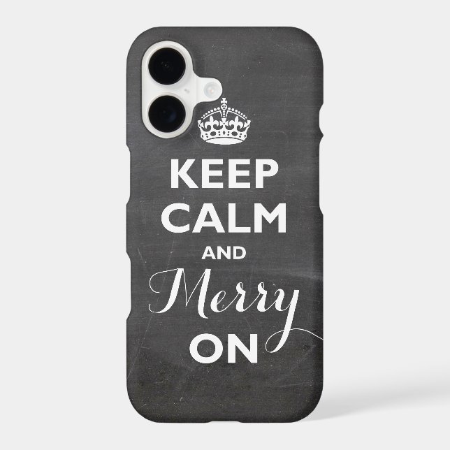 Keep Calm And Merry On Chalkboard Funny Holiday (Back)