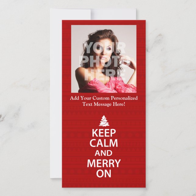 Keep Calm and Merry On Holiday Card (Front)