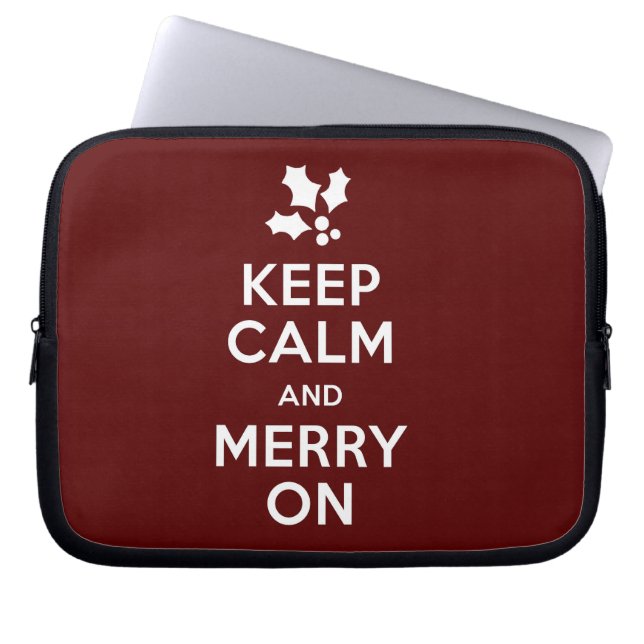 Keep Calm and Merry On Laptop Sleeve (Front)