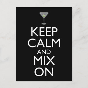Keep Calm And Mix On Bartender Postcard
