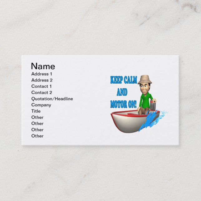 Keep Calm And Motor On Business Card (Front)