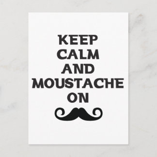 Keep Calm and Moustache On Postcard