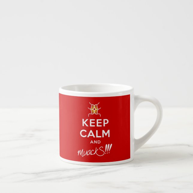 Keep Calm and muackS!!! Red&White Espresso Cup (Right)