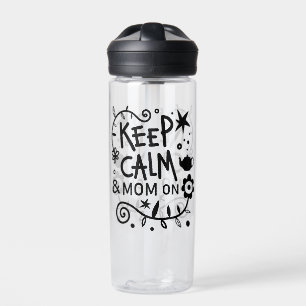 Keep Calm and Mum On Trendy Quote Water Bottle