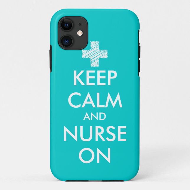 Keep Calm and nurse on iPhone 5 case | Turquoise (Back)