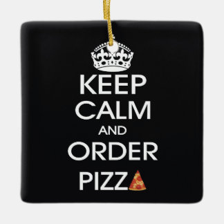 Keep Calm And Order Pizza Ceramic Tree Decoration