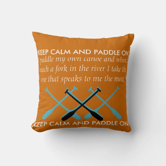 Keep Calm And Paddle On Cushion (Front)