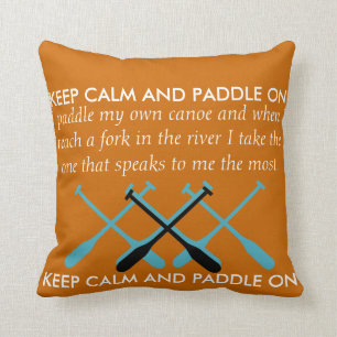 Keep Calm And Paddle On Cushion
