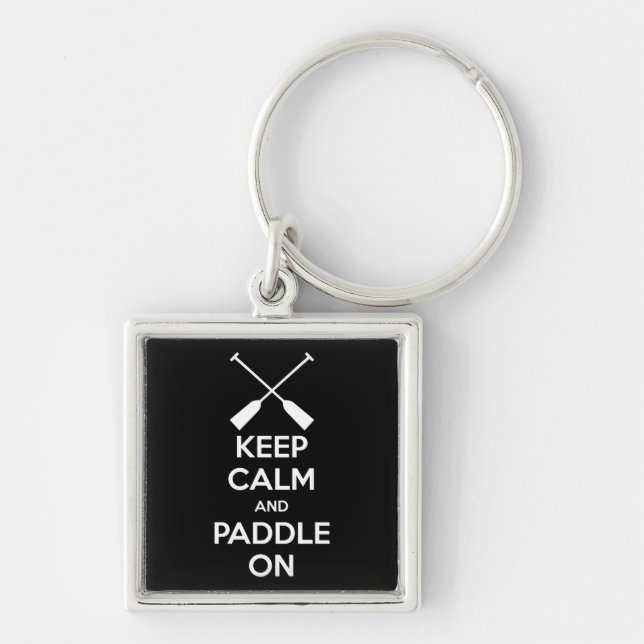 Keep Calm and Paddle On Key Ring (Front)