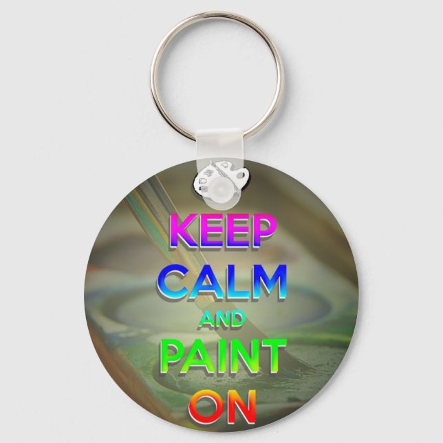 keep calm and paint on key chain (Front)