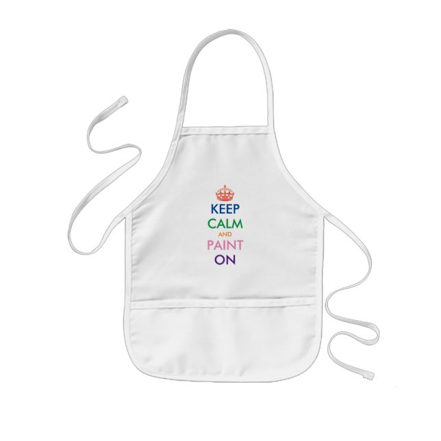 Keep Calm and paint on small kid's apron for art (Front)