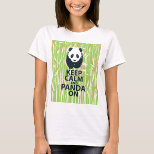 Keep Calm and Panda On Unique Design Print Bamboo T-Shirt