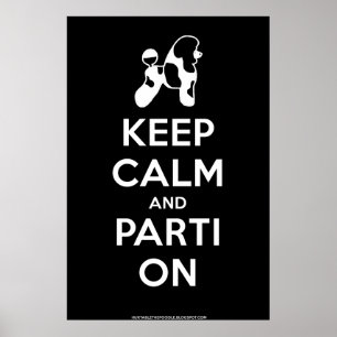 Keep Calm and Parti On Poster (Black)