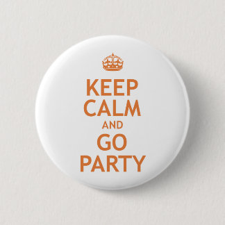 keep calm and party on 6 cm round badge