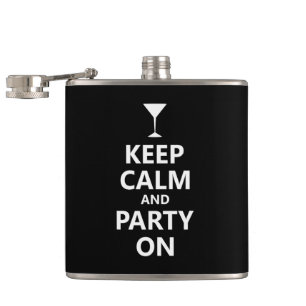 Keep Calm and Party On Hip Flask