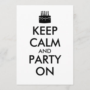 Keep Calm and Party On Invitations Cake Template