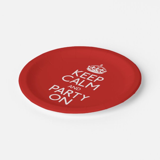 Keep Calm And Party On Parties Paper Plate (Angled)