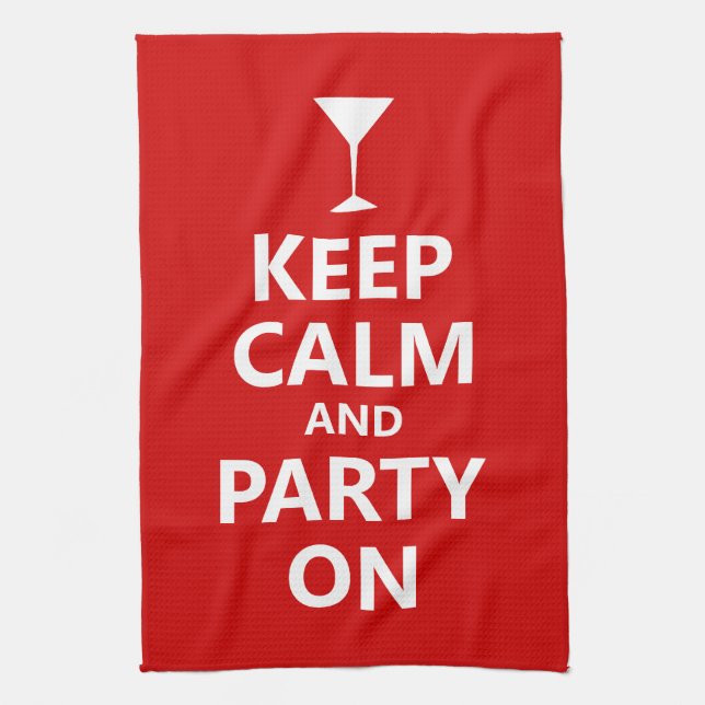 Keep Calm and Party On Tea Towel (Vertical)