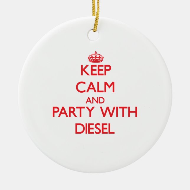 Keep calm and Party with Diesel Ceramic Tree Decoration (Front)