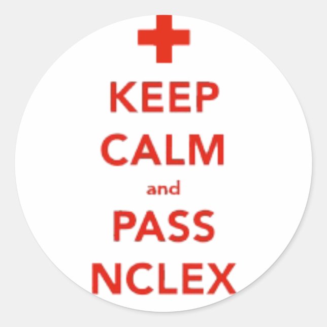 Keep Calm and Pass NCLEX Stickers (Front)