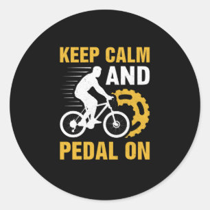 Keep Calm And Pedal On-bike-biking-funny Classic Round Sticker
