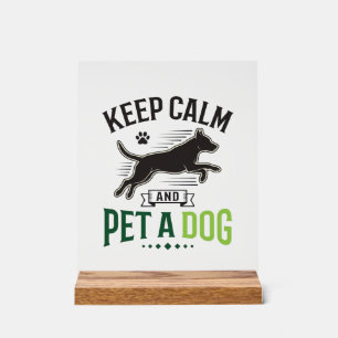 Keep Calm and Pet a Dog Vintage Engraving Design_1 Acrylic Sign