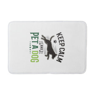 Keep Calm and Pet a Dog Vintage Engraving Design_1 Bath Mat