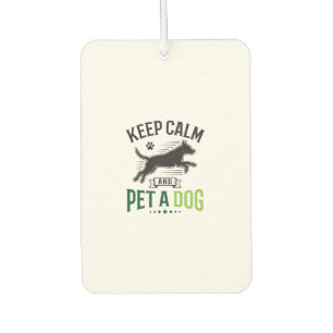 Keep Calm and Pet a Dog Vintage Engraving Design_1 Car Air Freshener
